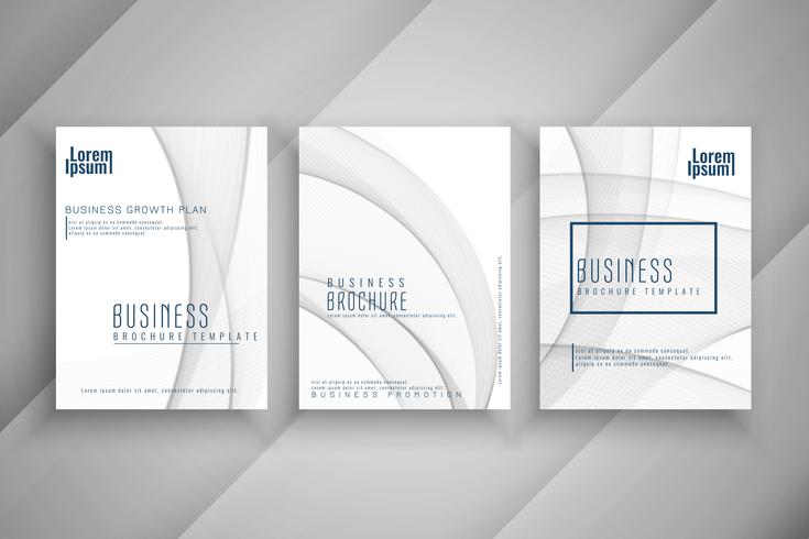Abstract wavy Business brochure template design set vector