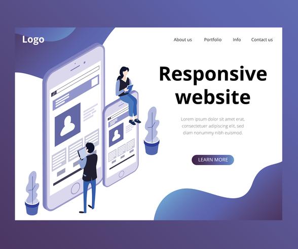 Isometric Artwork Concept of Responsive Website vector