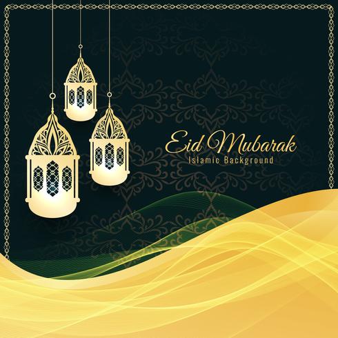 Abstract elegant Eid Mubarak decorative background vector