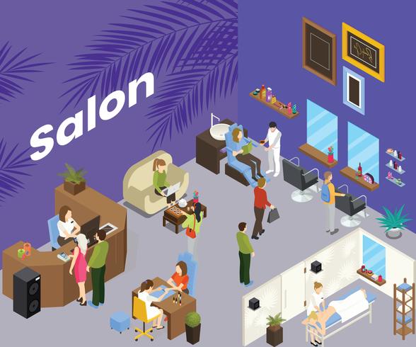 Isometric Artwork Concept of Beauty Salon 517456 Vector Art at Vecteezy