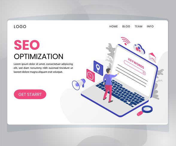 Isometric Artwork Concept of Search Engine Optimisation vector