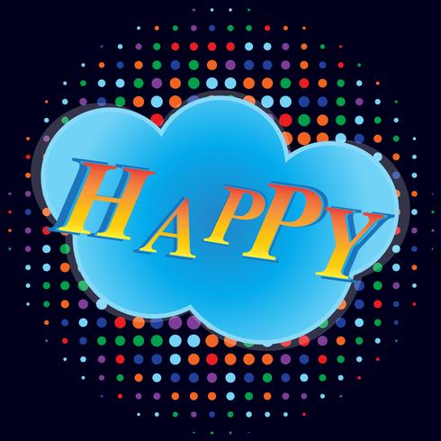 Happy banner with comic text effects vector