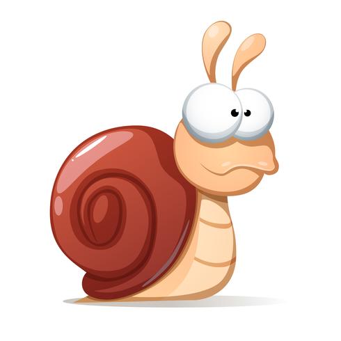 Funny, cute snail illustration. Shadowand reflect. vector