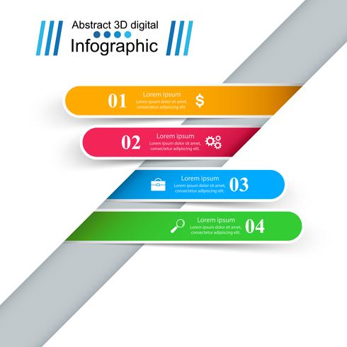 Ejemplo del vector del estilo de la papiroflexia de Infographics del negocio.