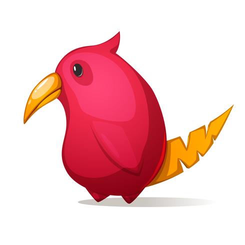 Cartoon funny, cute bird with a large beak. vector