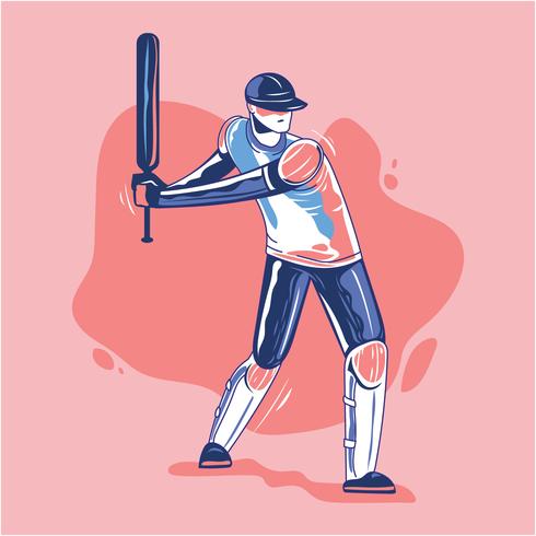 Batsman Playing Cricket  vector