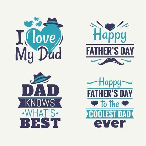 Happy Father's Day Vector Element Set