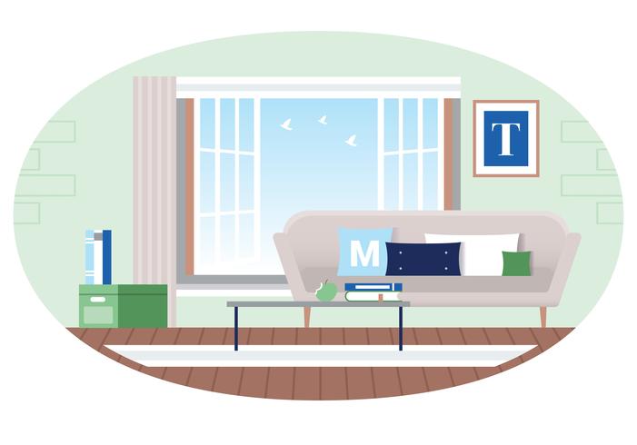 Ilustración de vector diseñador habitación