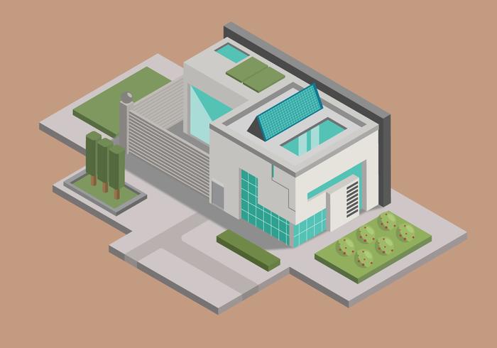 Minimalist Elegant House Isometric Vector