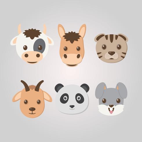 Colección Caras de animales vector