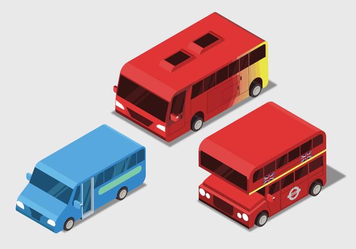 Public Transportaion Isometric Set Vector