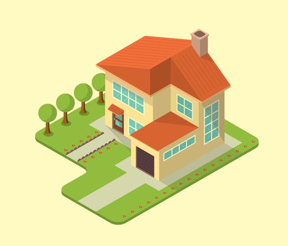 Isometric house vector