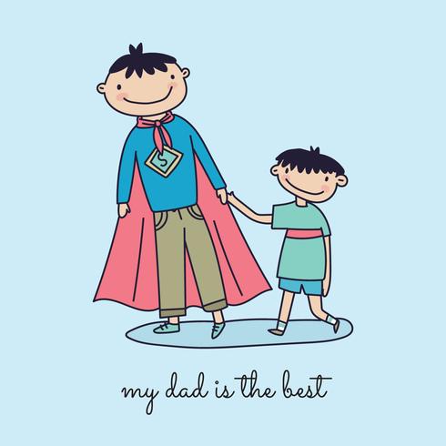 Download Super-Father & Son Doodle - Download Free Vectors, Clipart ...