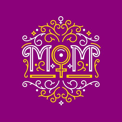 Mom Decorative Typography vector