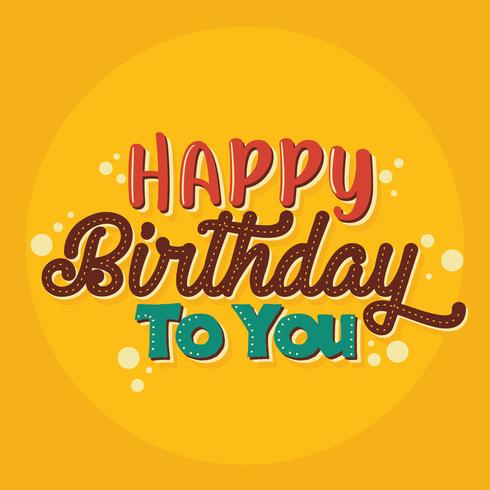 Feliz cumpleaños tipografía diseño vector