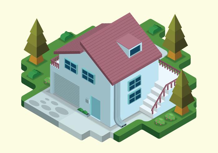 Cozy Minimalist House Isometric Vector