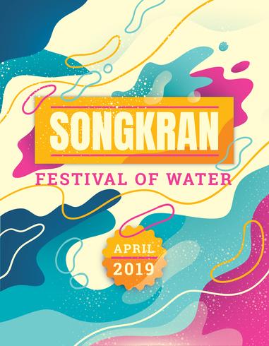 Festival del agua Songkran vector