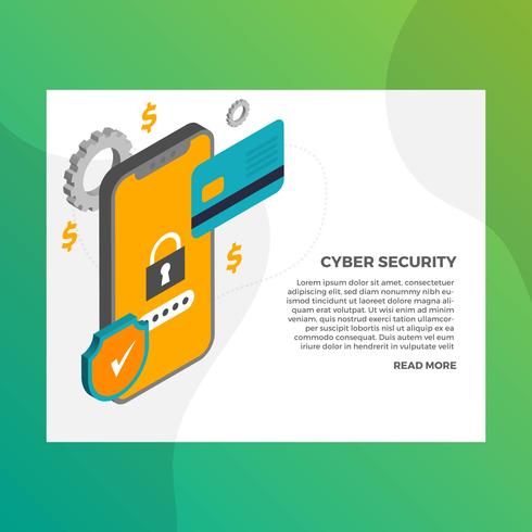 Mobile Secure Cyber Security Illustration vector