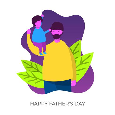 Happy Father's Day Dad With Child vector