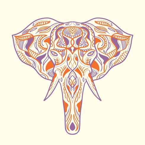 Painted elephant illustration vector