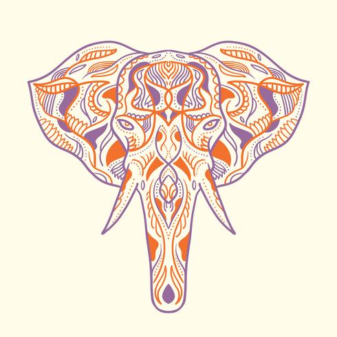 Painted elephant illustration vector