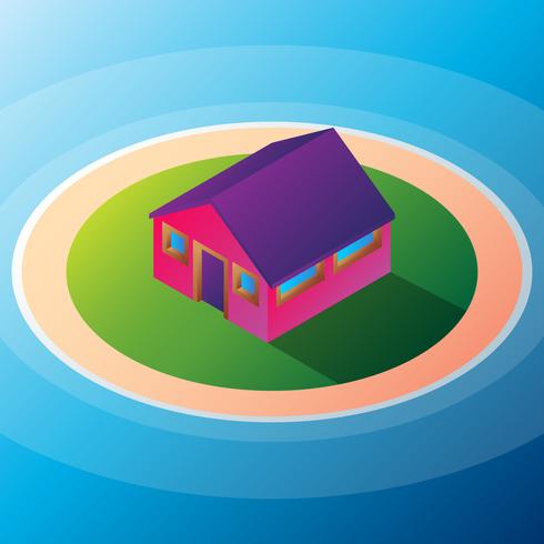 Isolated Isomatic Small House Illustration vector