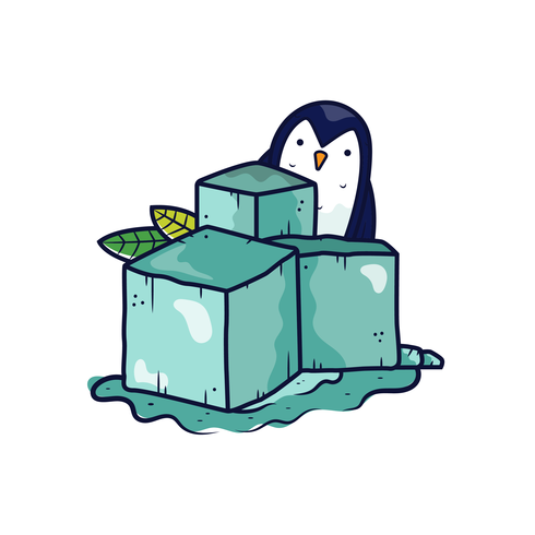 Cubo de hielo Vector de dibujos animados