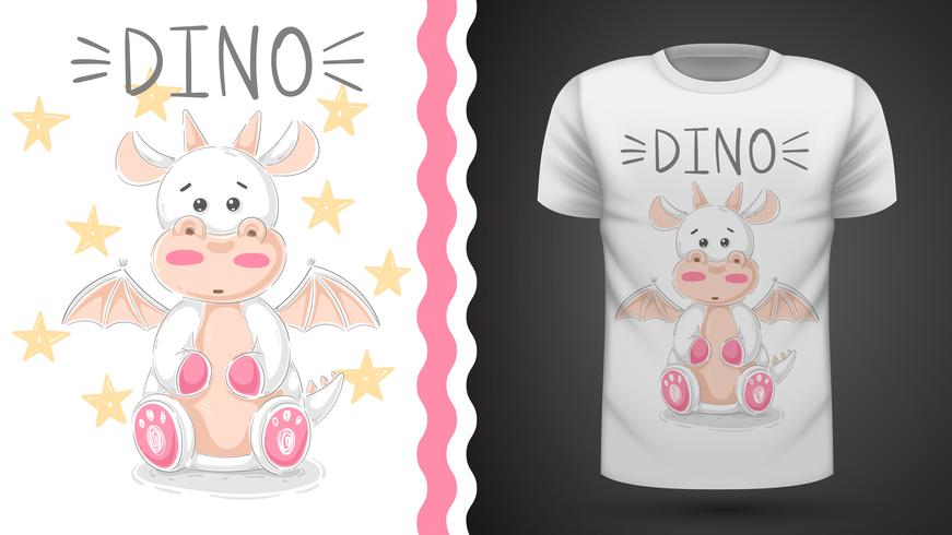 Funny dino - idea for print t-shirt vector