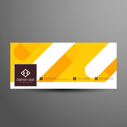 Abstract bright yellow facebook timeline banner template vector