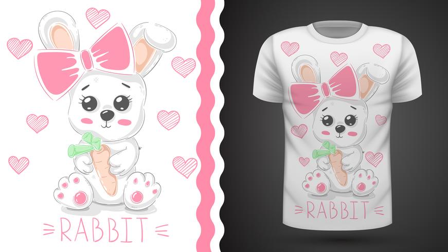 Cute rabbit -idea for print t-shirt vector