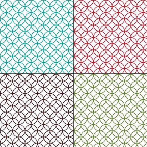 Moroccan outline  interlocking circles tile patterns vector
