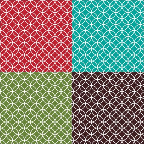 Moroccan interlocking circles tile patterns vector