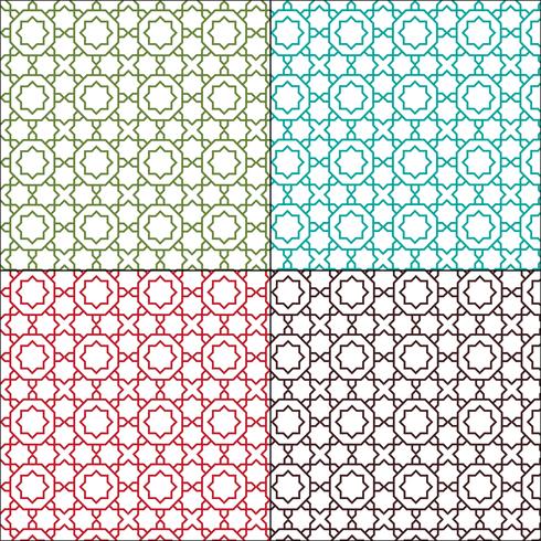 ornate Moroccan outline seamless tile patterns vector
