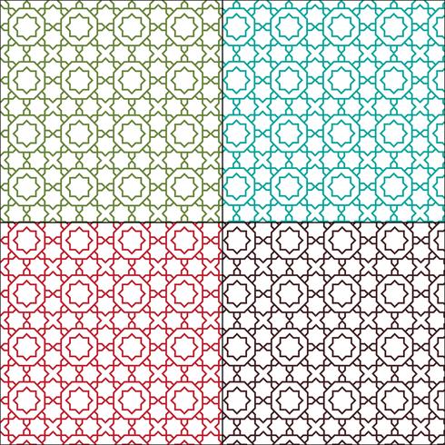 ornate Moroccan outline seamless tile patterns vector