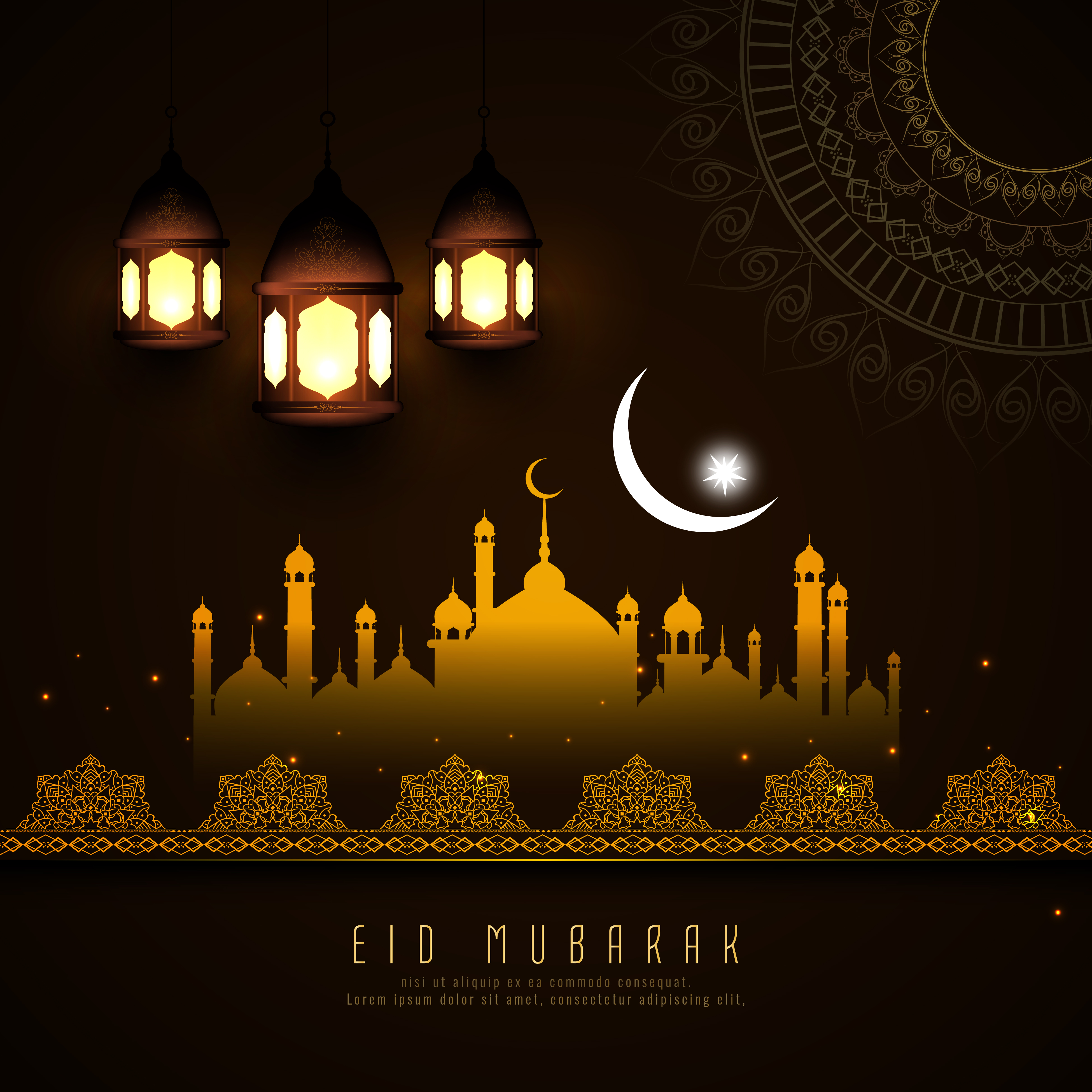 Abstract elegant Eid Mubarak decorative background 517958 Vector Art at ...