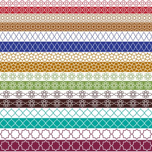 colorful Moroccan border patterns vector