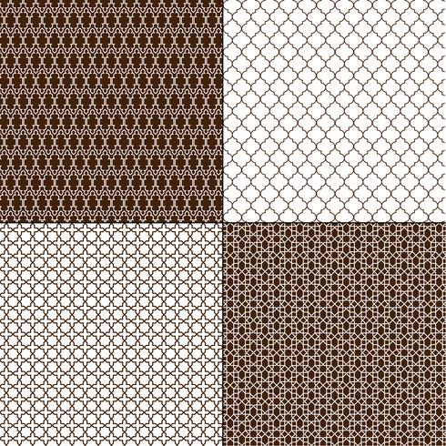 brown Moroccan geometric patterns vector