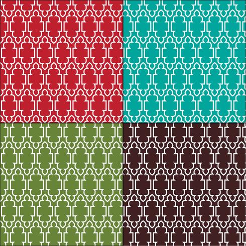 patrones de azulejos de contorno marroquí adornado vector