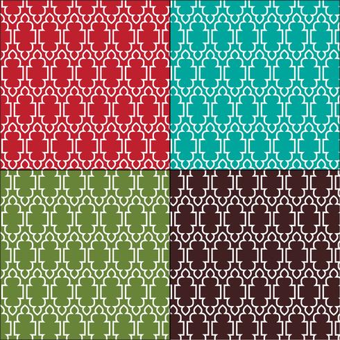 ornate Moroccan outline tile patterns vector