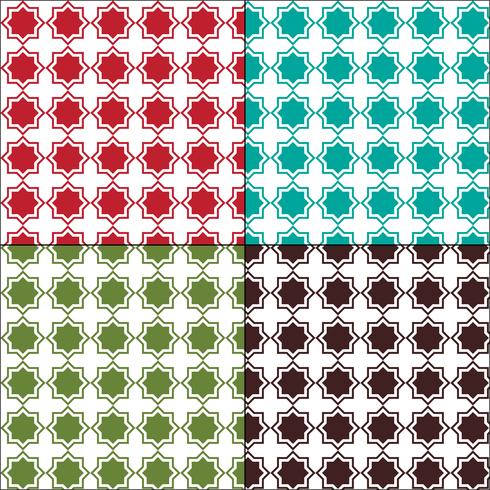 Moroccan arabesque seamless tile patterns vector