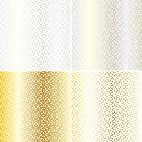 silver and gold Moroccan undulating geometric patterns vector