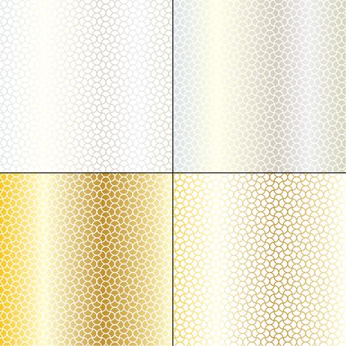 silver and gold Moroccan undulating geometric patterns vector