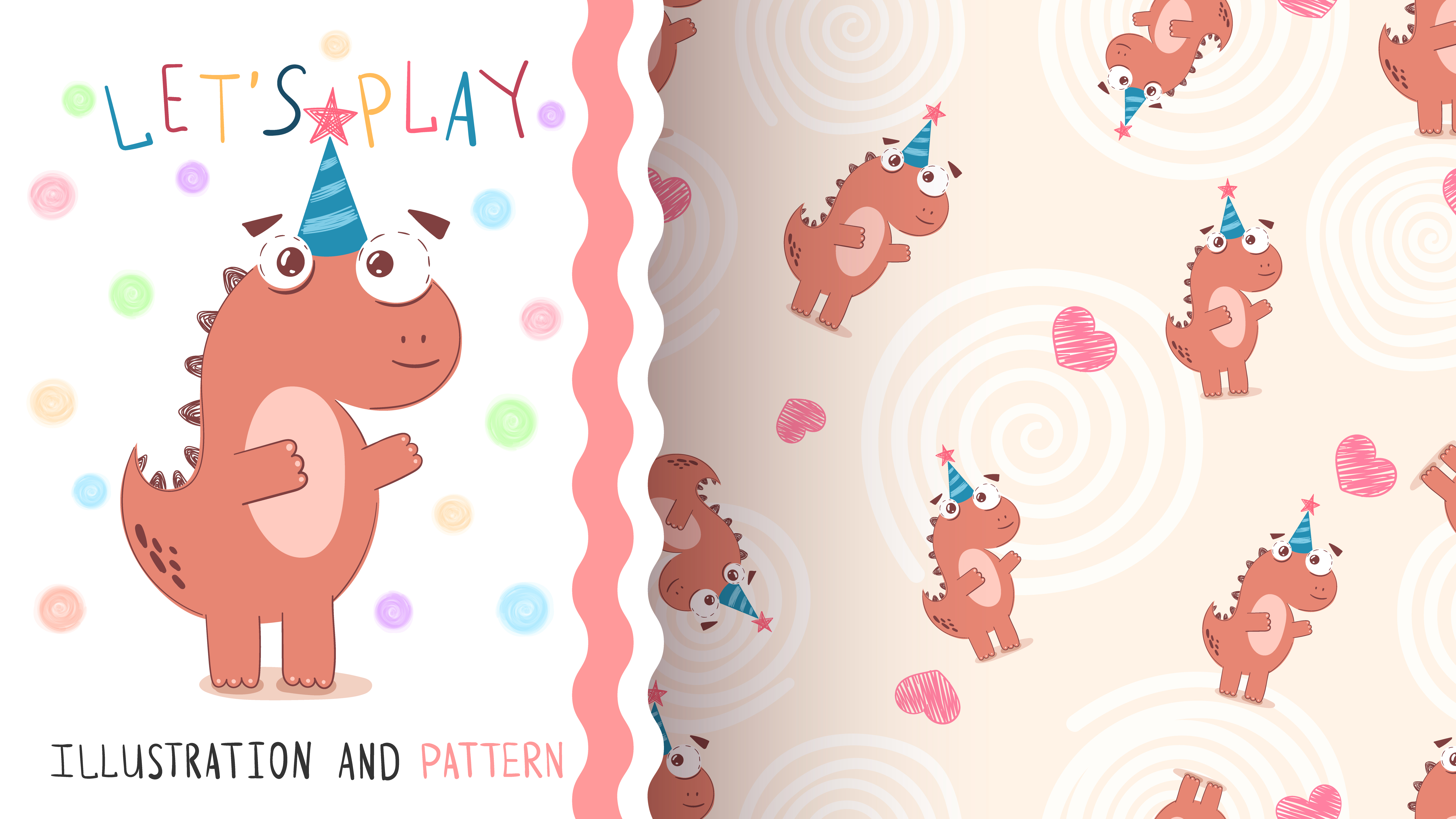 Download Happy Birthday dinosaur - seamless pattern 518046 - Download Free Vectors, Clipart Graphics ...