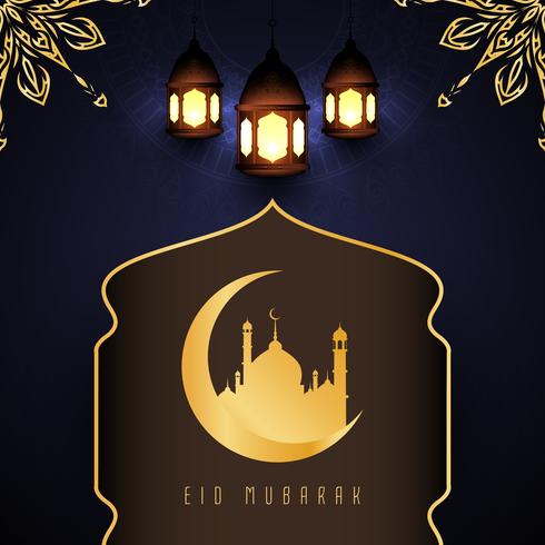 Eid Mubarak religioso abstracto diseño de fondo con estilo vector