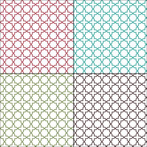 Moroccan seamless tile patterns vector