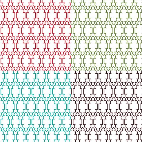 ornate Moroccan tile patterns vector