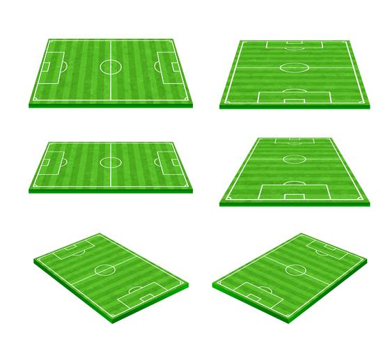 Campo de fútbol verde sobre fondo blanco 002 vector