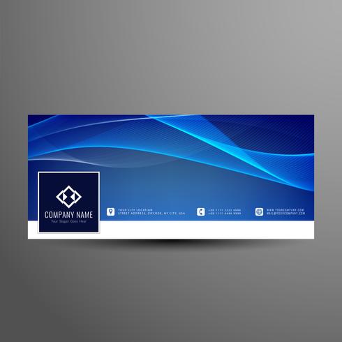 Abstract blue wavy facebook timeline banner template vector