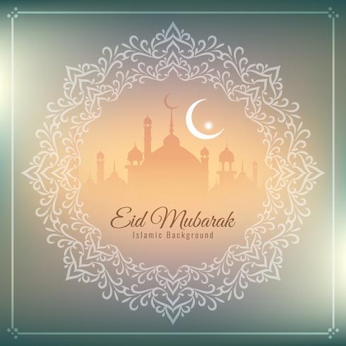 Abstract Eid Mubarak religious background vector