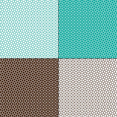 turquoise blue and brown Moroccan undulating geometric patterns.eps vector